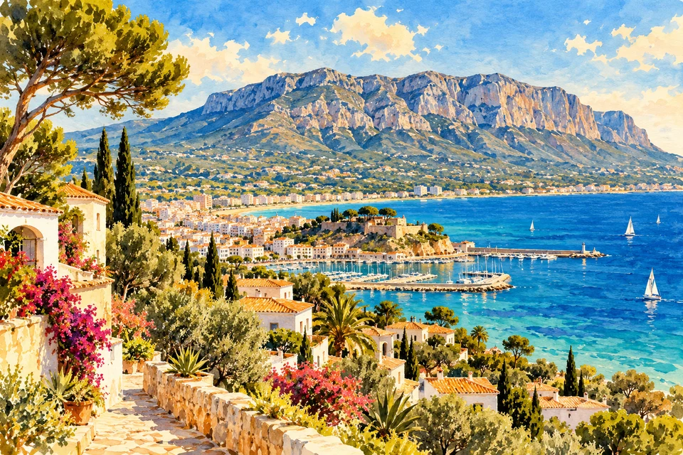 Ilustración mediterránea del Montgó